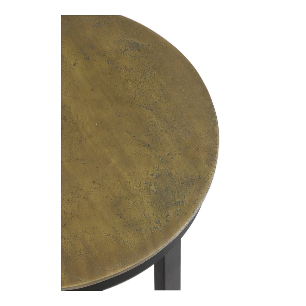 Pillar Accent Table 35x80cm in Black and Antique Brass Finish
