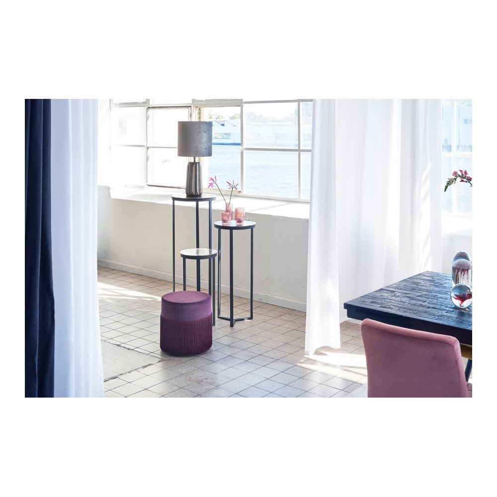 Pillar Accent Table 35x80cm in Black and Antique Brass Finish