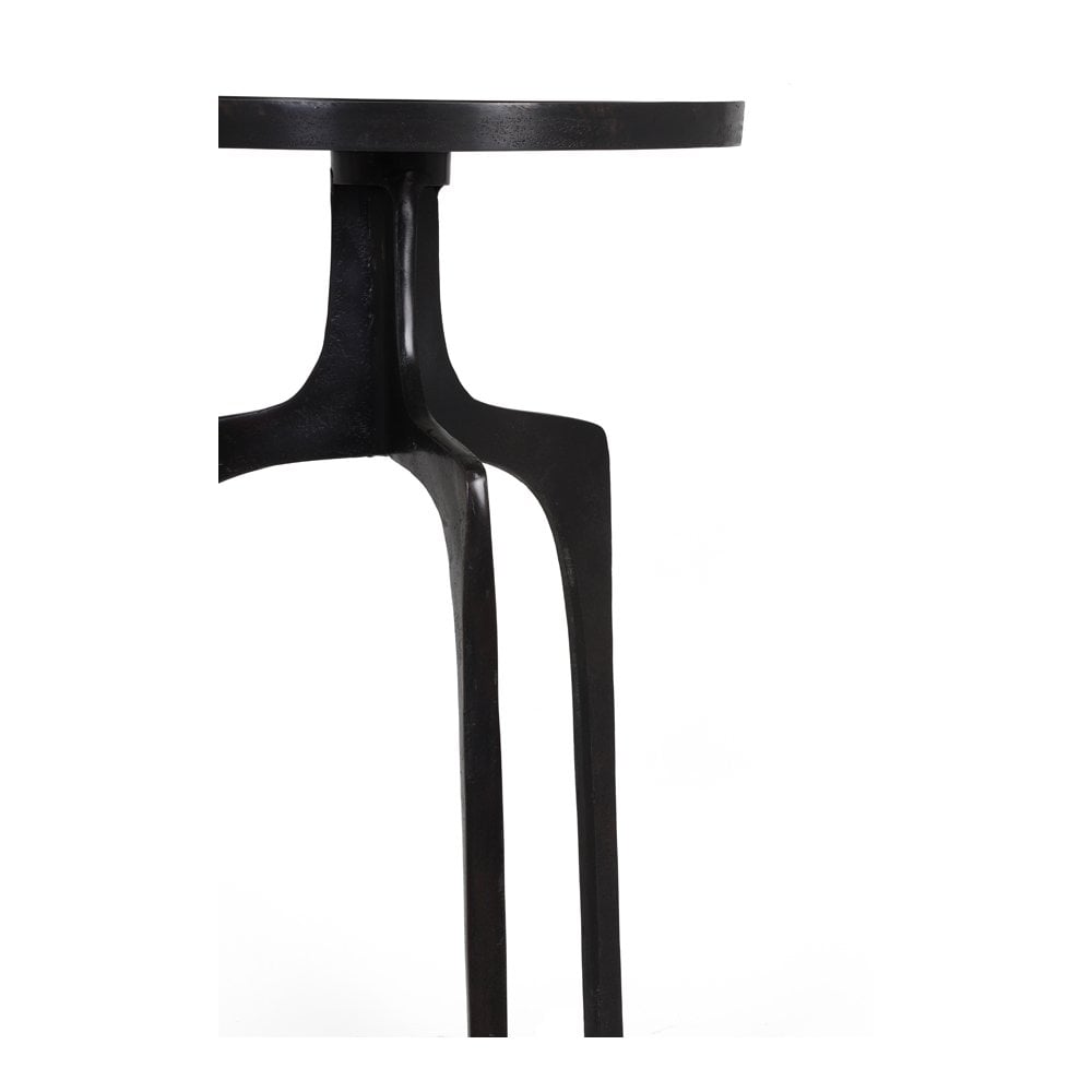 Elegance Set: Round Brass Metal Side Tables Duo