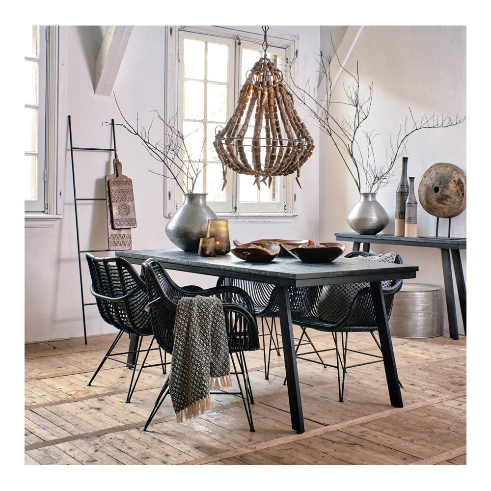 Tall Black Metal Wall Shelf 40x2x180cm - Siem Collection