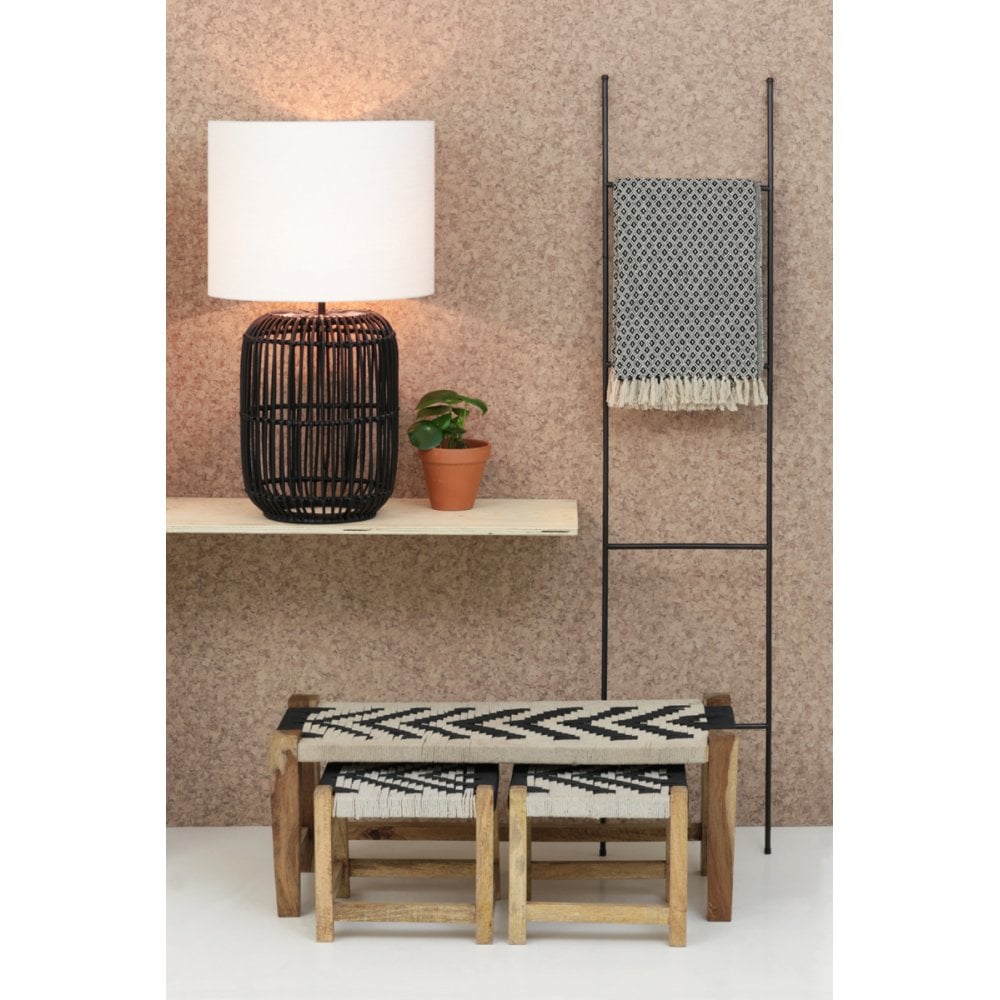 Tall Black Metal Wall Shelf 40x2x180cm - Siem Collection