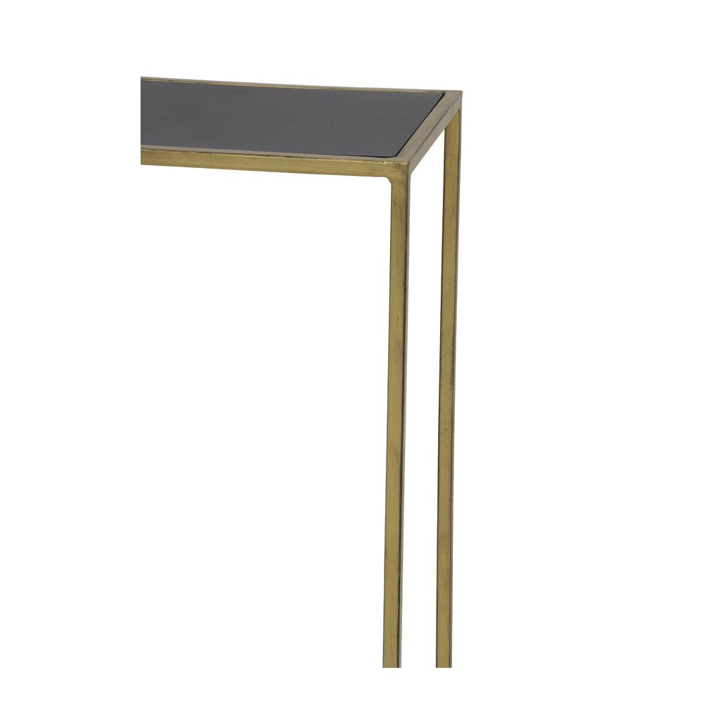 Elegant Boca Black Wash-Gold Rectangle Console Tables Set (100x25x70cm & 120x25x80cm)