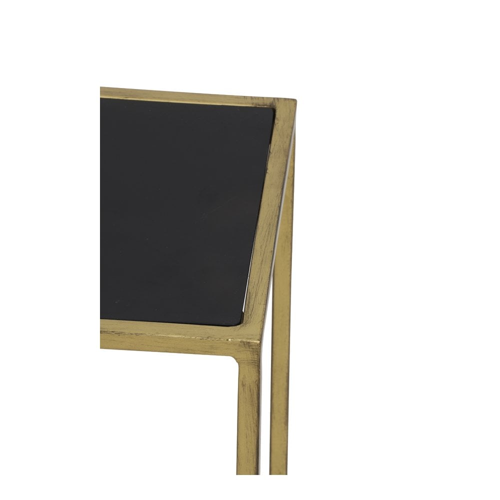 Elegant Boca Black Wash-Gold Rectangle Console Tables Set (100x25x70cm & 120x25x80cm)