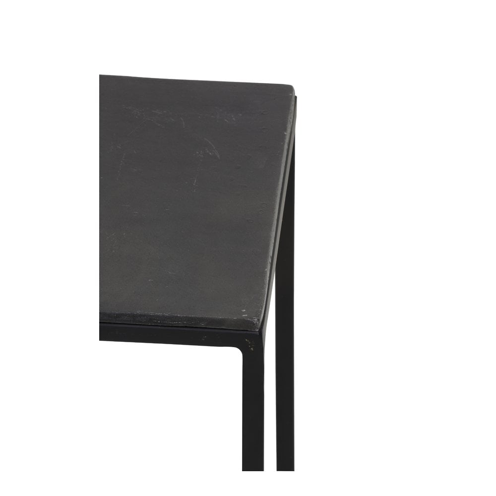 Contemporary Black Rectangular Metal Side Tables - Set of 2 (120x25x80cm)