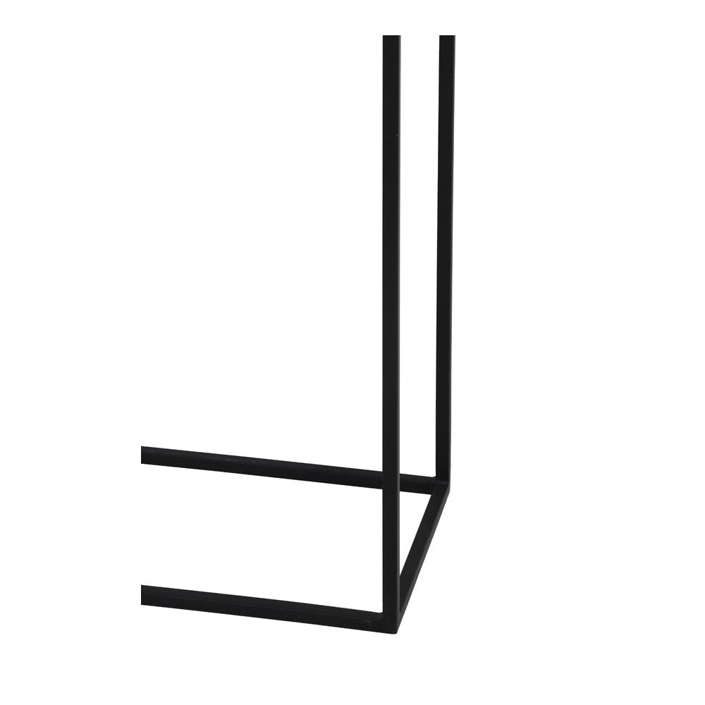 Contemporary Black Rectangular Metal Side Tables - Set of 2 (120x25x80cm)