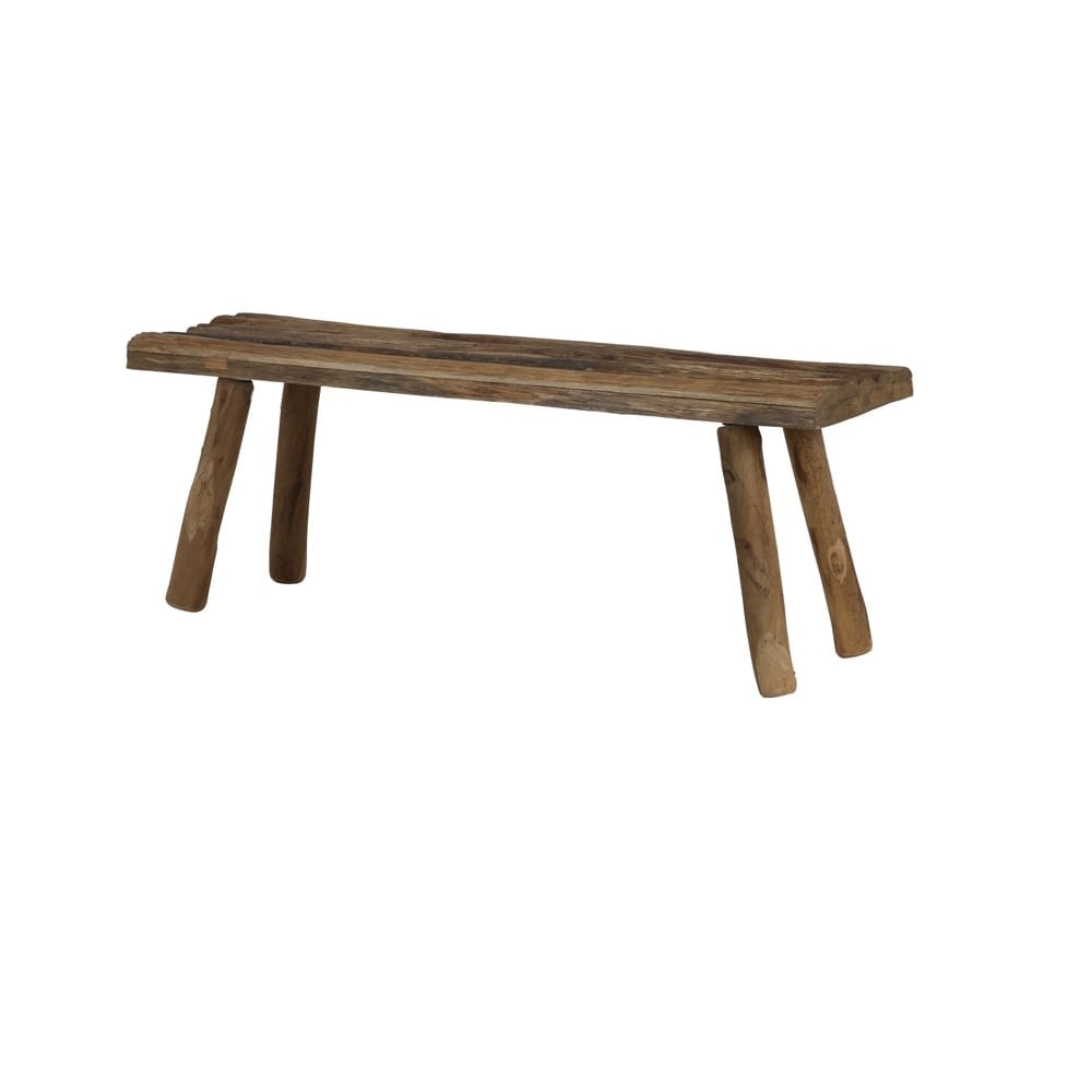 Rectangular Cedro Wood Side Table in Brown - 98x31x43 cm