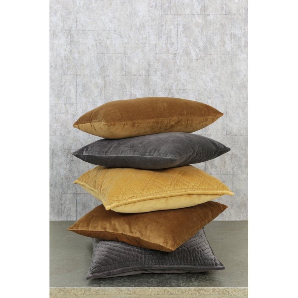 Velvet Gold Rectangular Pillow - Khios Collection (60x30cm)