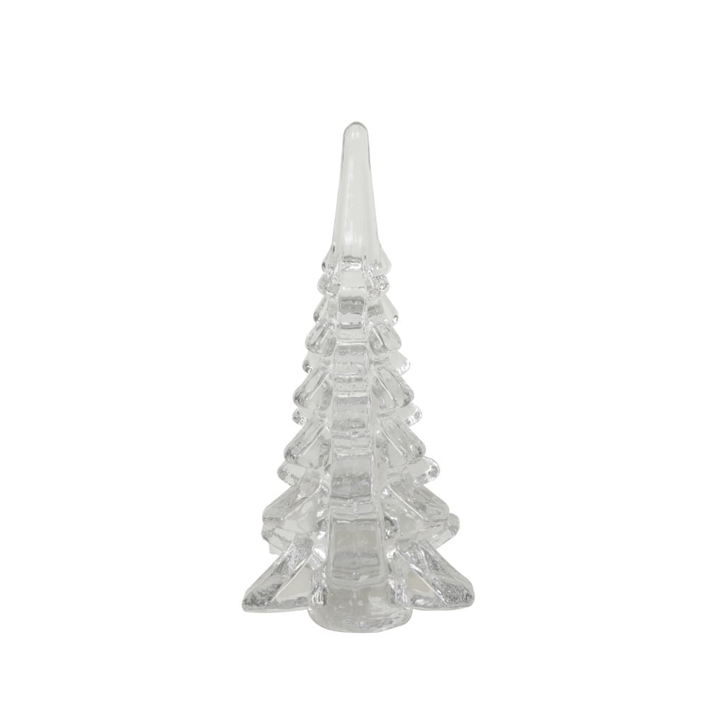 Glittering Clear Glass Christmas Tree Ornament 12x25 cm