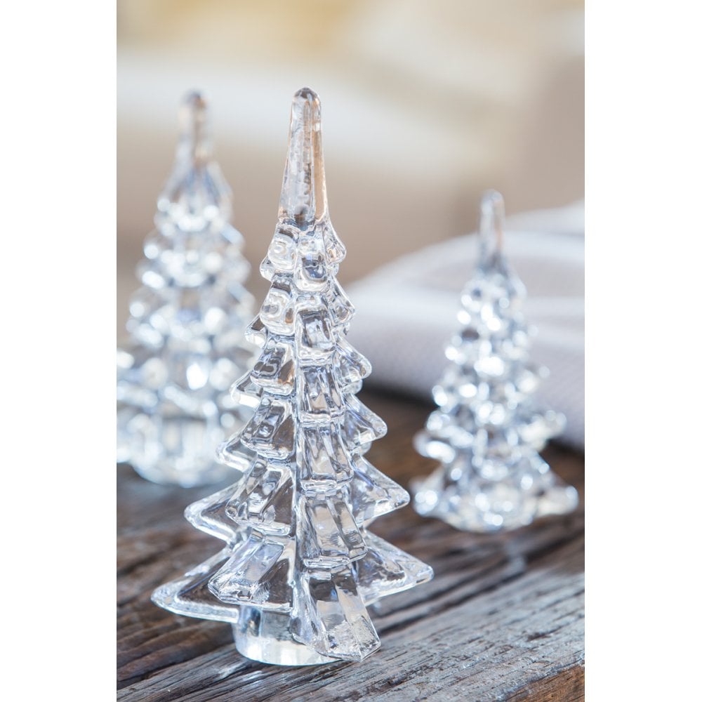 Glittering Clear Glass Christmas Tree Ornament 12x25 cm