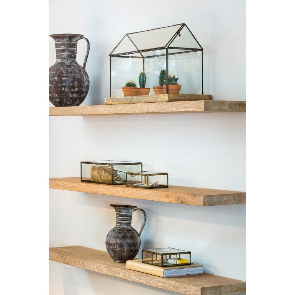 Alessina Antique Brass and Glass Decorative Rectangular Box 15.5x10.5x6cm