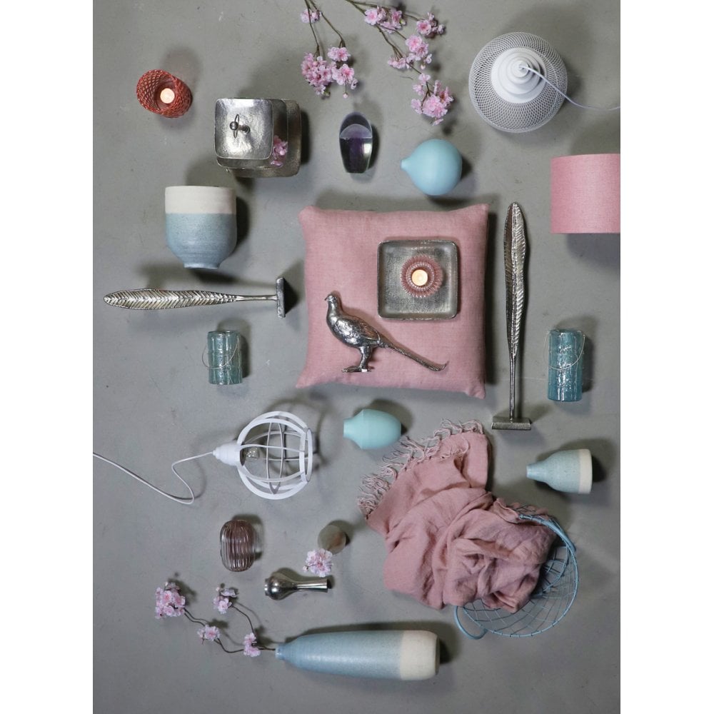 Silver Leaf Metal Ornament 10x10x45.5cm