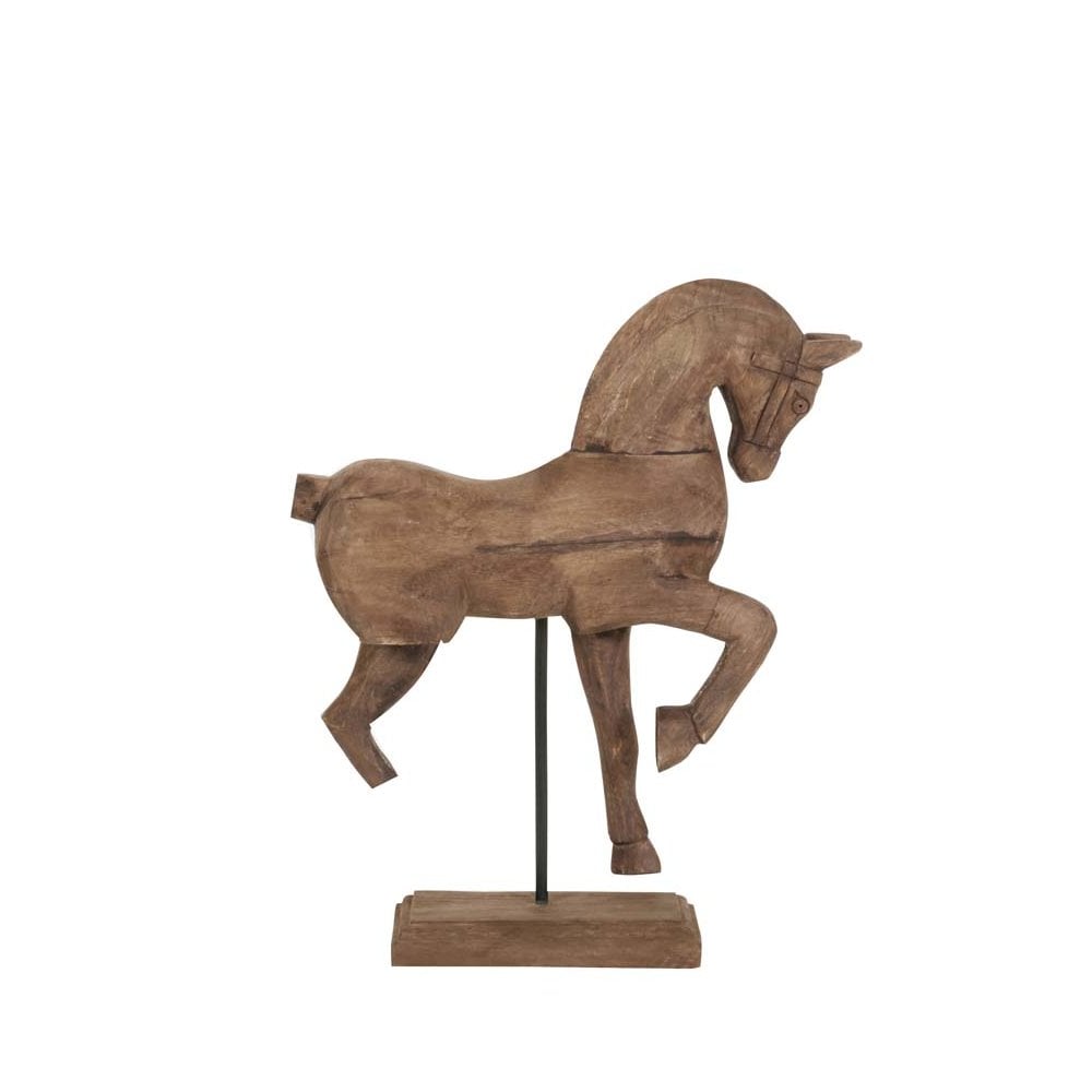 Rustic Wooden Horse Ornament - Barn-Inspired Decor Piece
