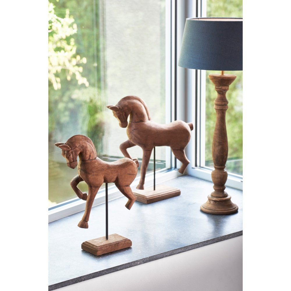 Rustic Wooden Horse Ornament - Barn-Inspired Decor Piece