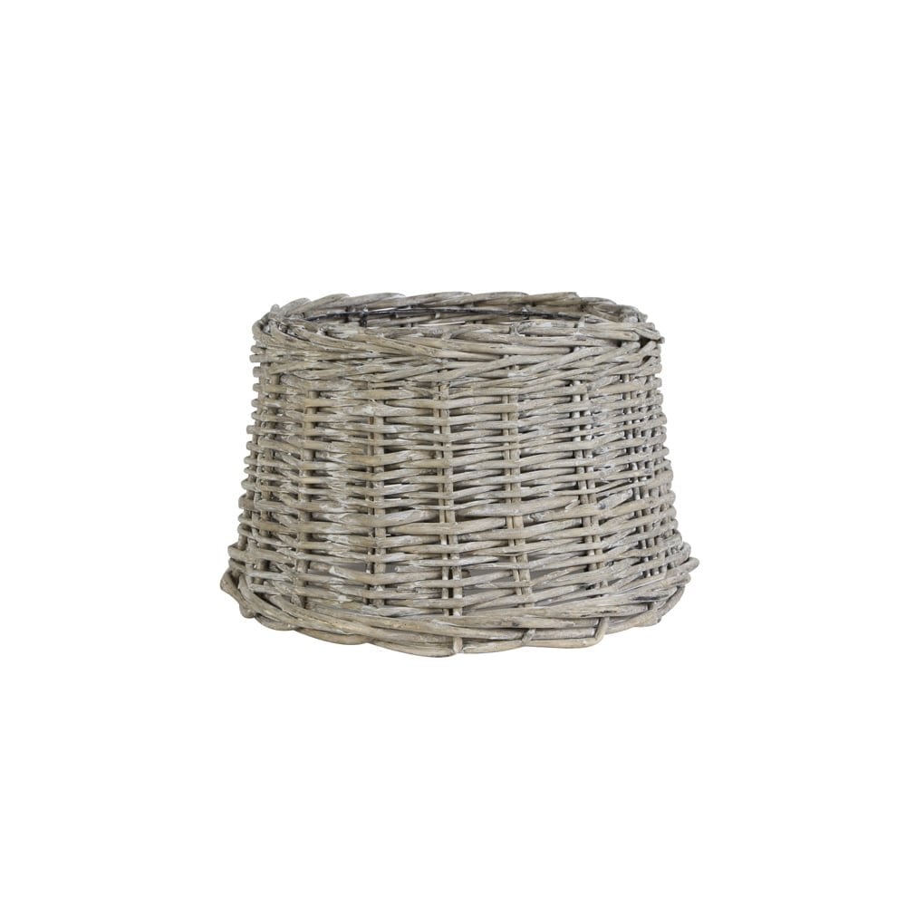 Grey Rotan Round Drum Lamp Shade - 25x20x16 cm