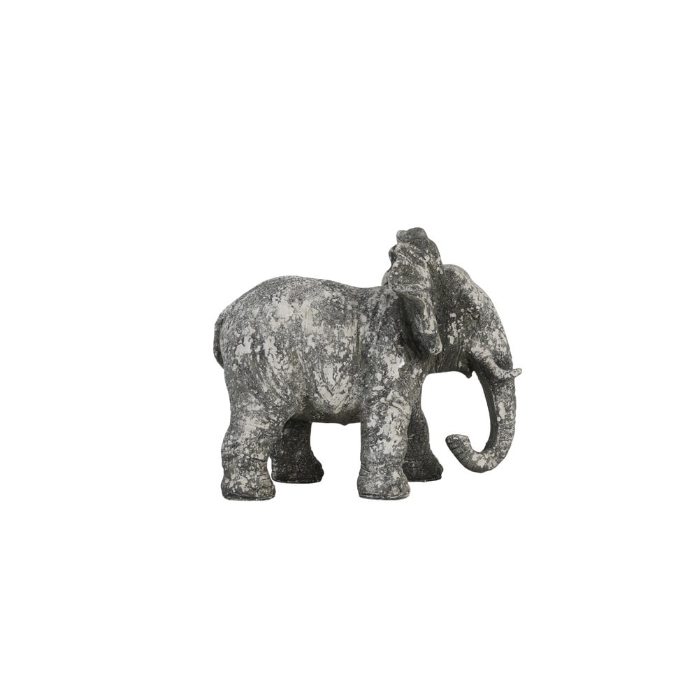 Elephant Décor: Vintage Gray Ceramic Ornament (24x17x20.5cm)