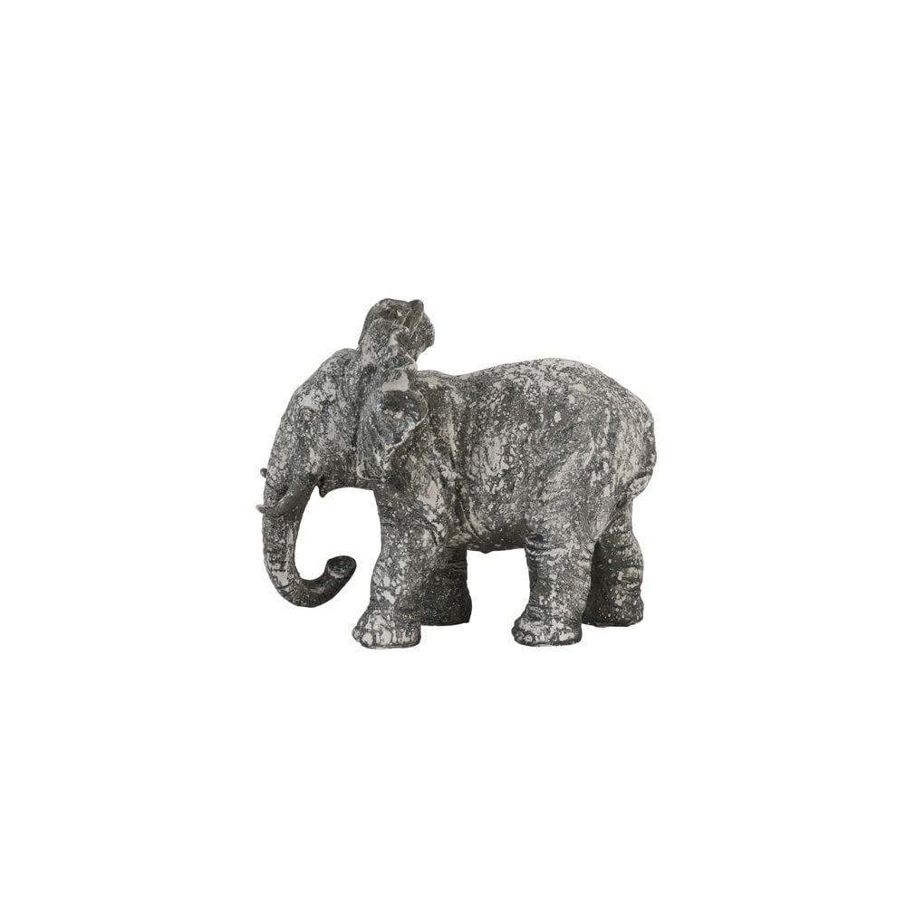 Elephant Décor: Vintage Gray Ceramic Ornament (24x17x20.5cm)