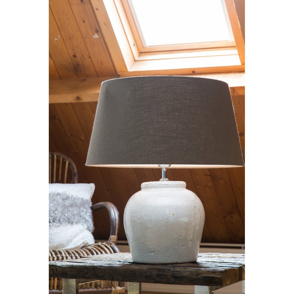 Antique White Ceramic Lamp Base Ø30x40 cm - Etna Collection
