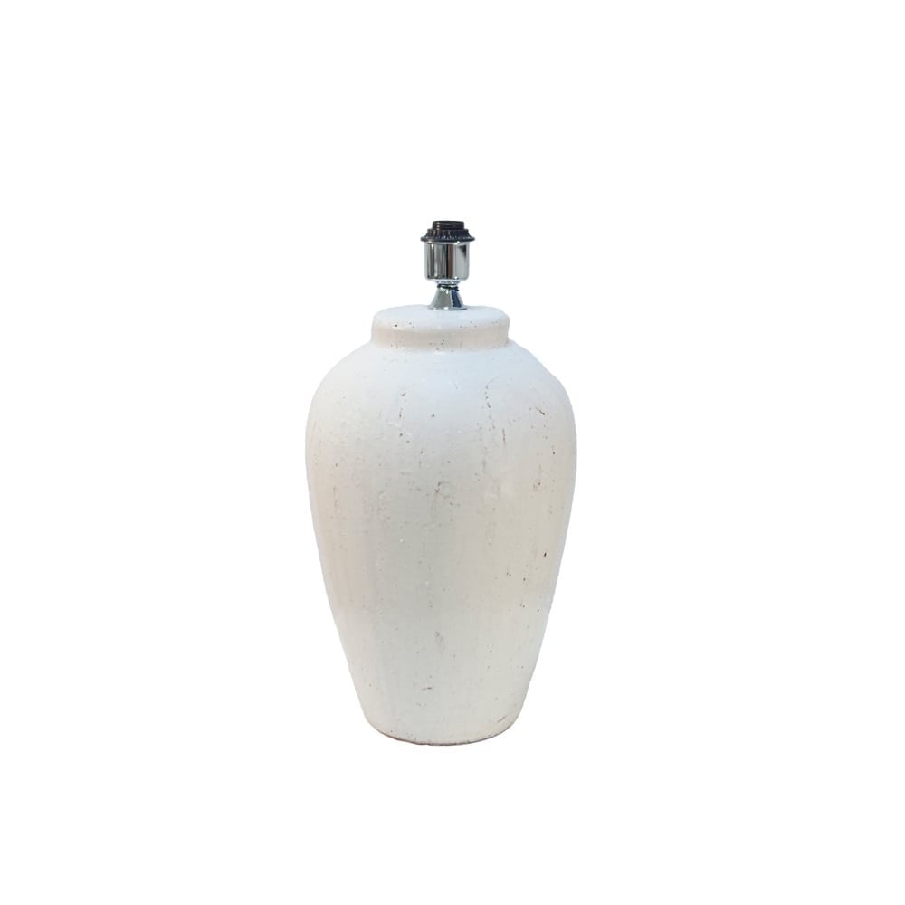 Elegant Vesuvius Ceramic Lamp Base - White, Ø30x55 cm