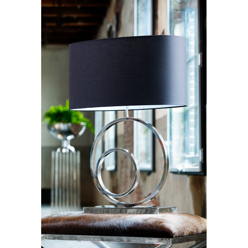 Nickel Omega Lamp Base - Silver Rectangle, 53cm Height