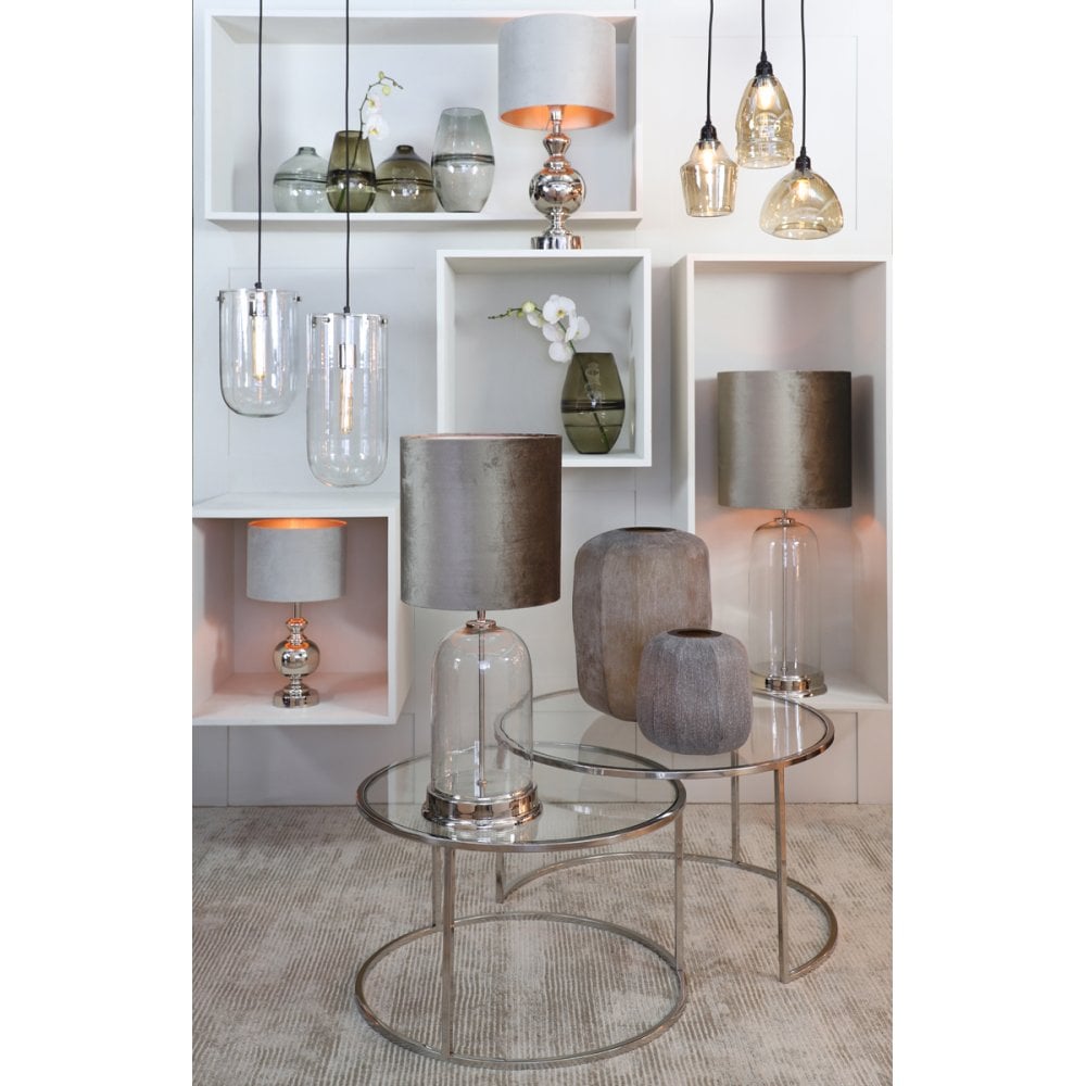 Elegant Nickel Lamp Base Cady XS with Round Design