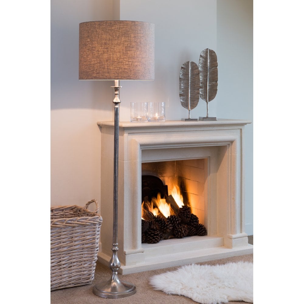 Elegant Cebu Floor Lamp in Brushed Nickel Finish, Ø26x132.5 cm