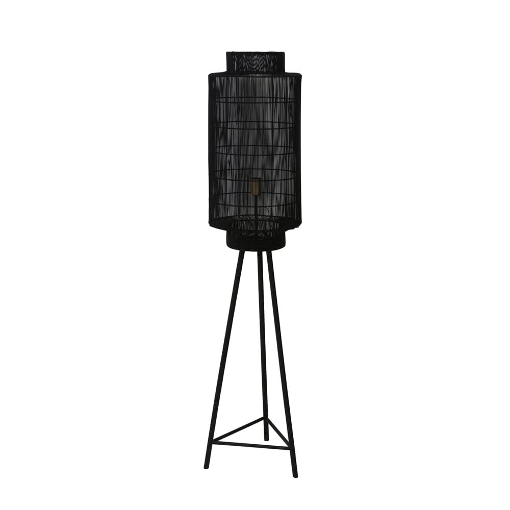 Stylish Ø32x150 cm Floor Lamp in Matte Black and Antique Bronze Finish