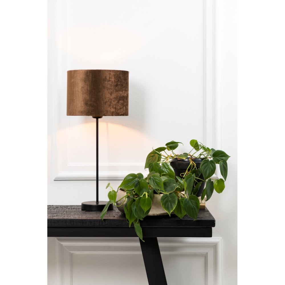 Sleek Black Metal Lamp Stand Ø13x45 cm - Houston Collection