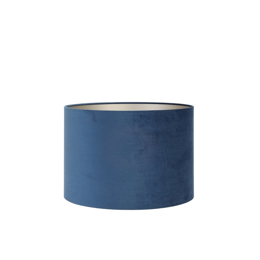 Petrol Blue Velour Cylinder Lamp Shade 25x25x18cm