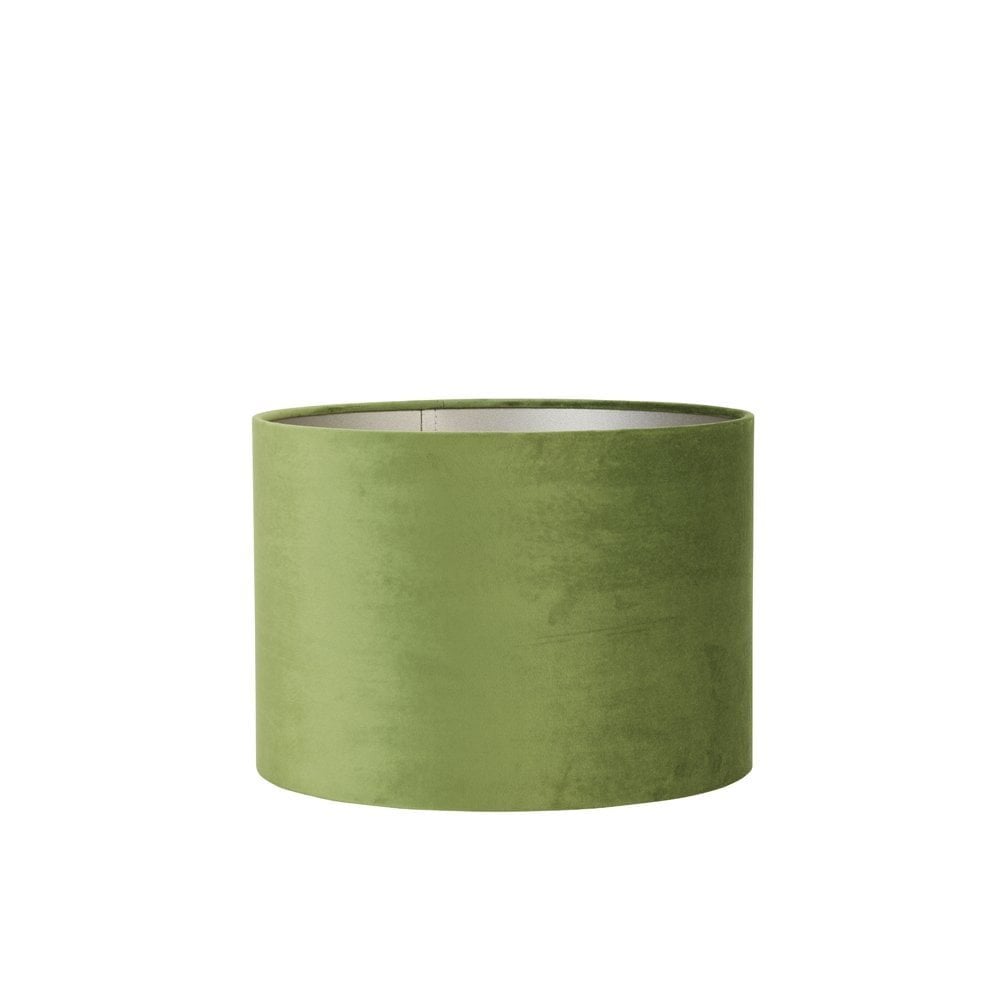 Olive Green Velour Cylinder Lamp Shade 25x25x18cm