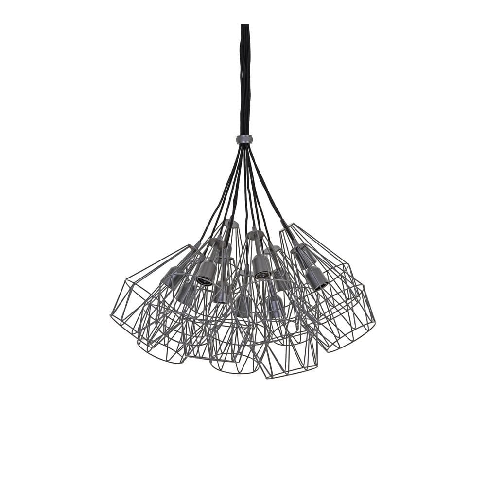 Elegant Cobaca Matte Pewter Pendant Lamp, 33cm Height