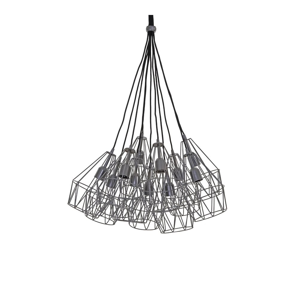 Elegant Cobaca Matte Pewter Pendant Lamp, 33cm Height