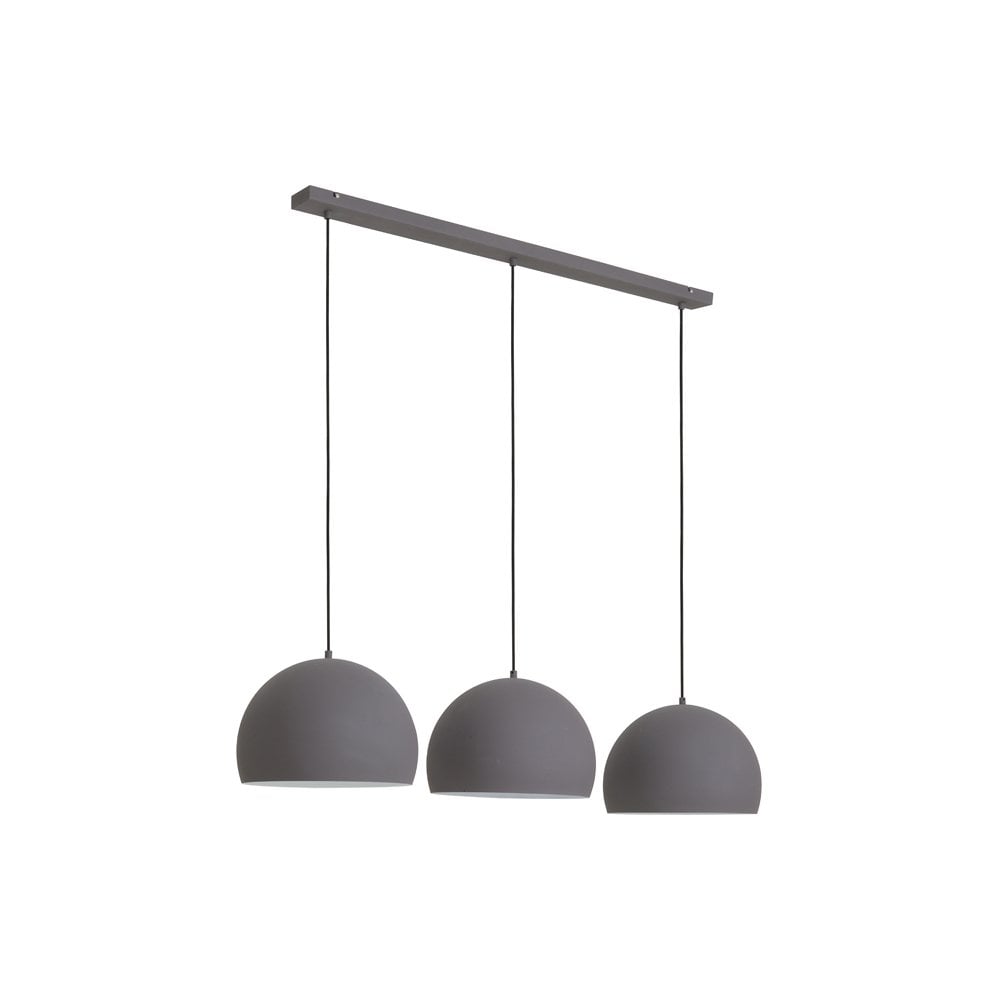Jaicey 3-Light Industrial Hanging Lamp in Cement Matte White Finish
