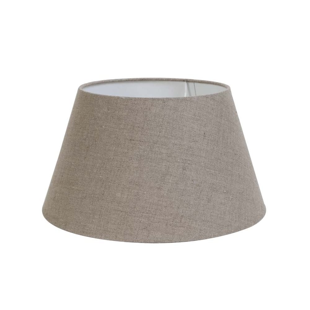 Dark Linen Drum Lamp Shade - 25cm Round Gray Textile