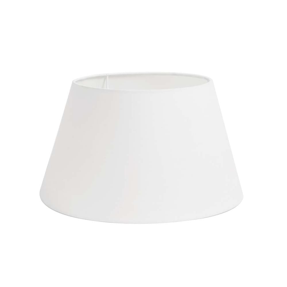 White Polycotton Drum Lamp Shade, 25x18x14cm