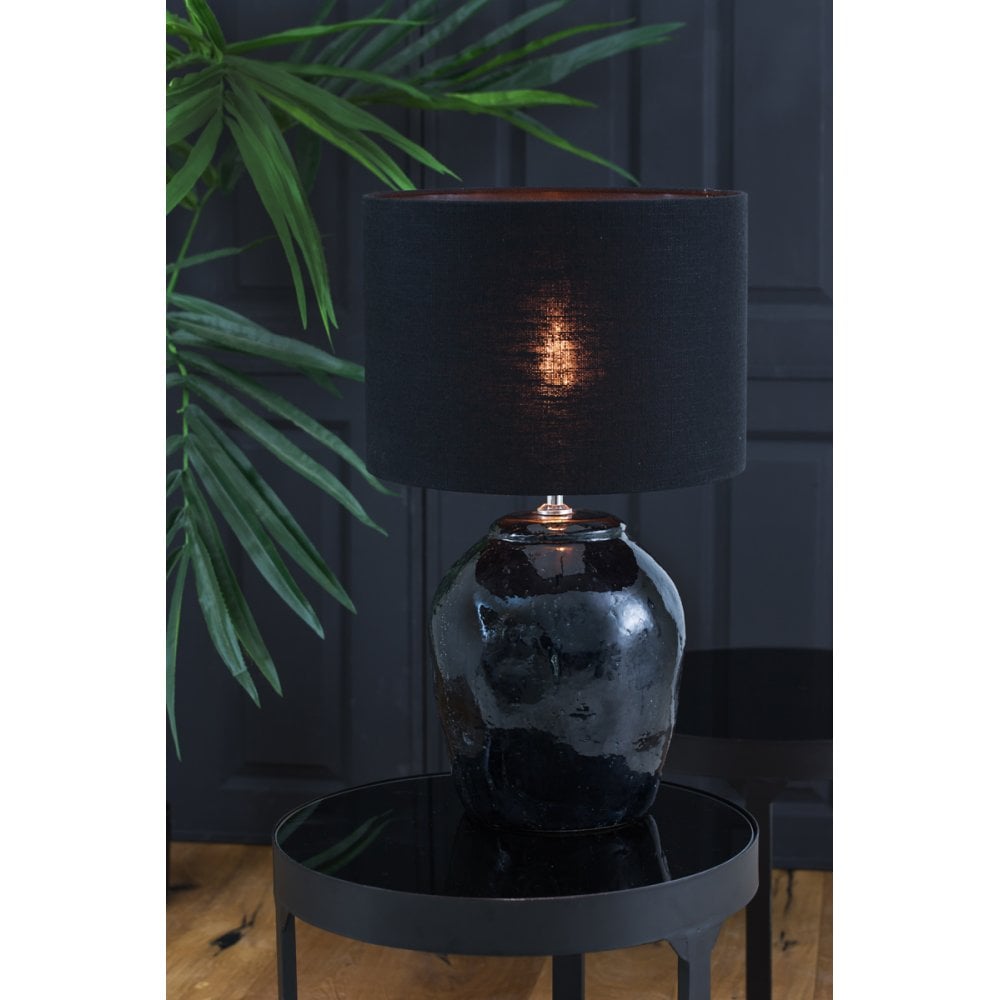 Elegant Dark Blue Ceramic Lamp Base - Tabor Collection, 38 cm