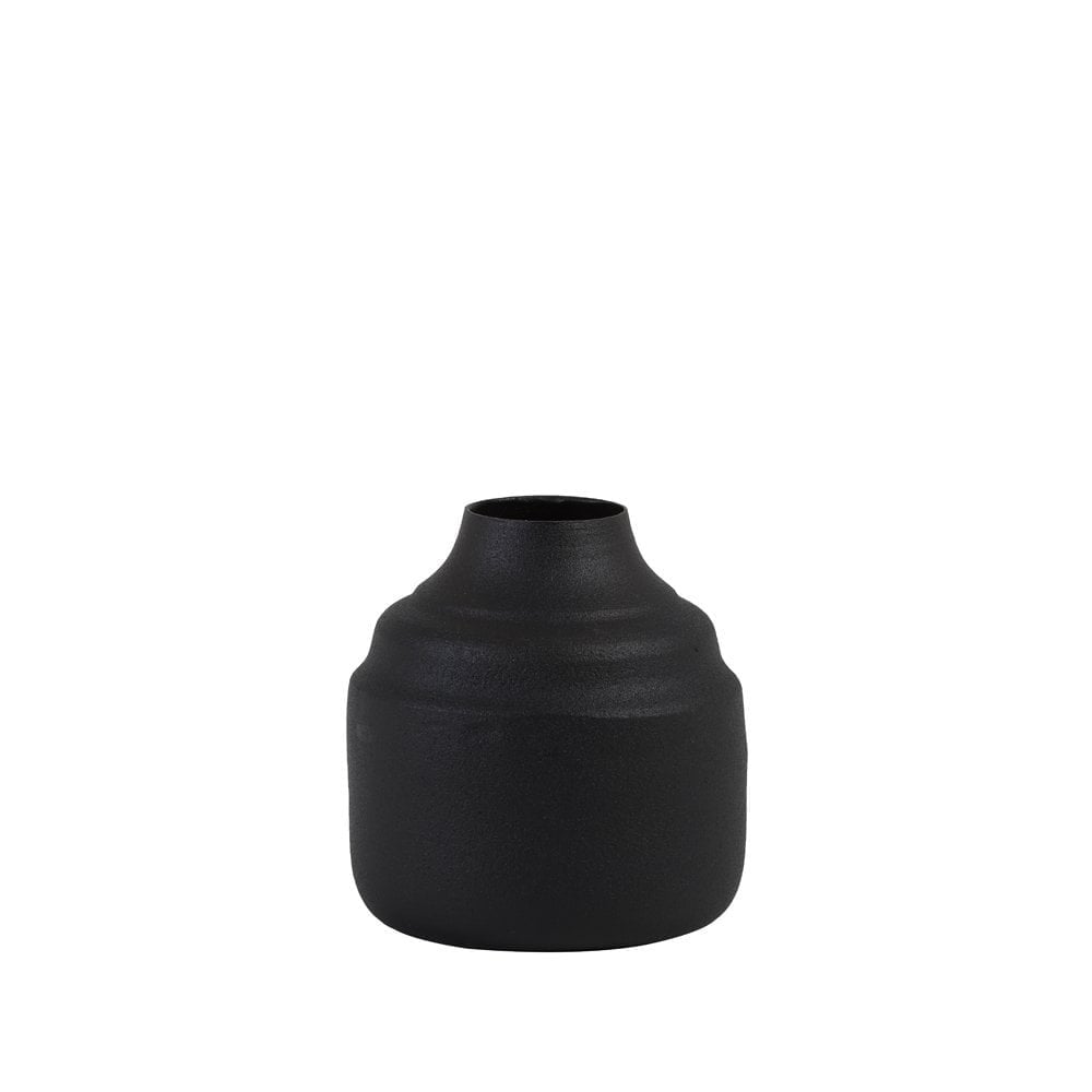 Elegant Metal Black Vase, 9cm Height