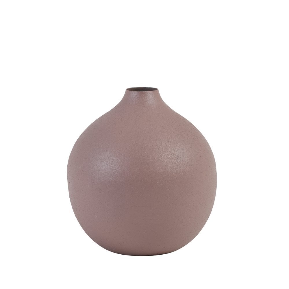Muted Blush Metal Vase - 11x13cm