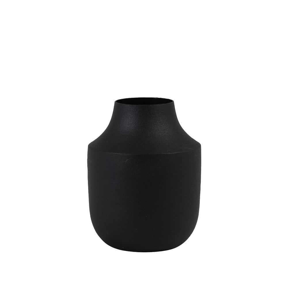 Matte Black Cimbo Metal Vase - 10x14cm