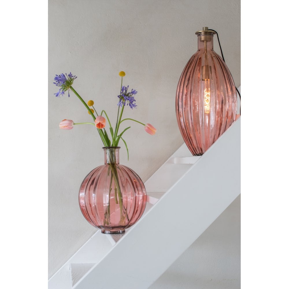 Blush Glass Elegance: 42cm Palloci Vase