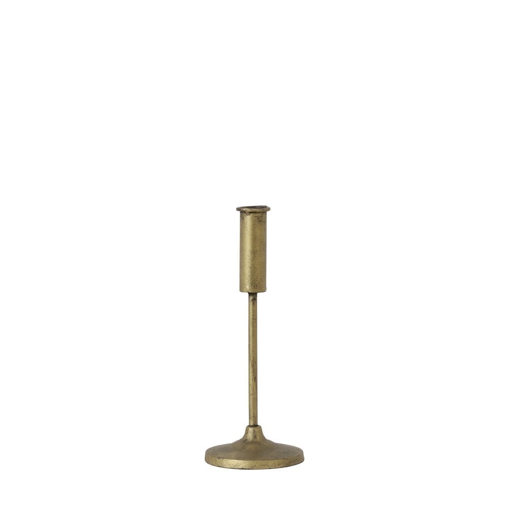 Brass Elegance: Pineto Round Metal Candle Holder 24cm