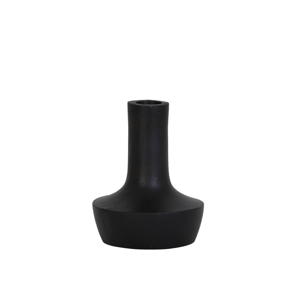 Elegant Black Matte Candle Holder - 9x11cm