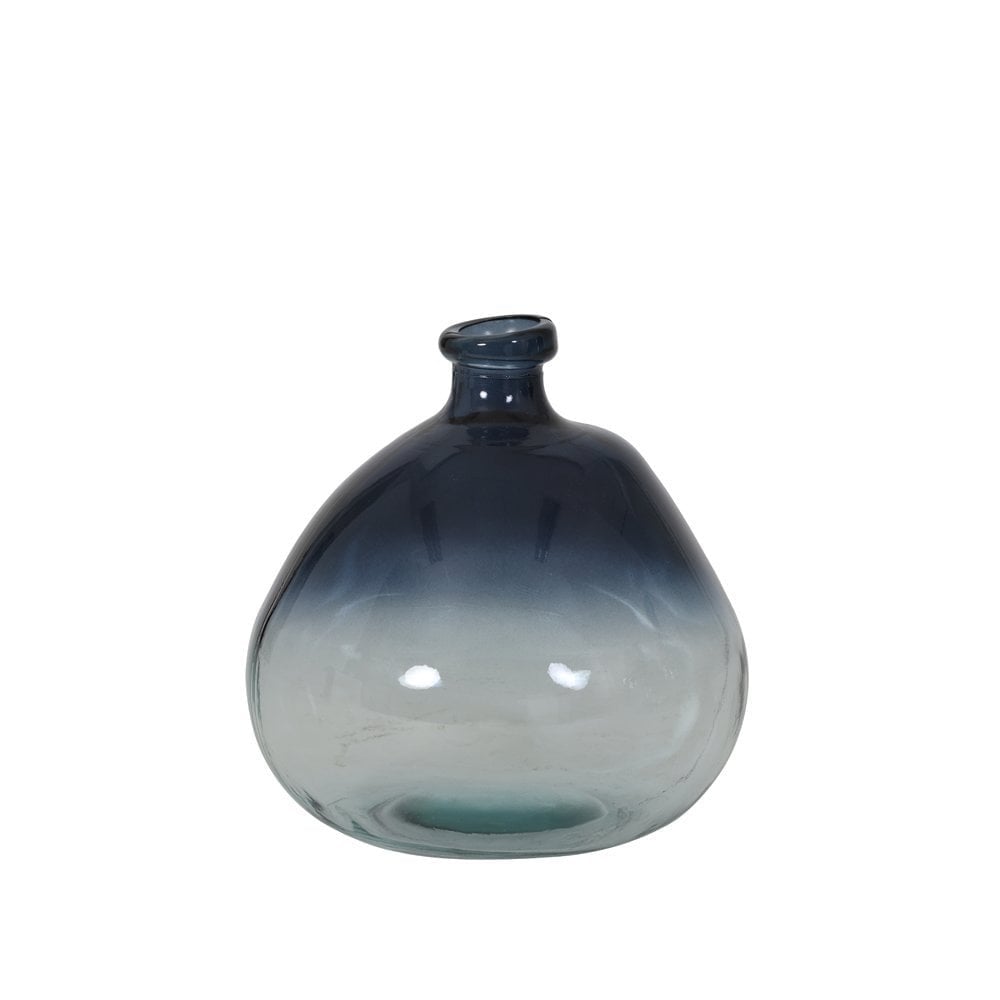 Blue-Clear Selores Glass Vase - Round Home Decor 21cm x 23cm