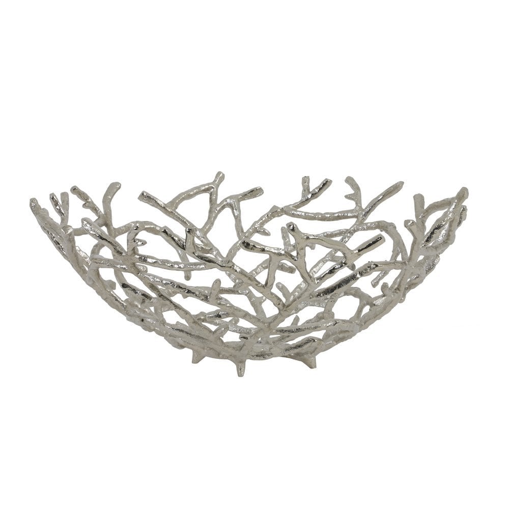 Sleek Silver Round Fruit Bowl - 45cm Rahmi Collection