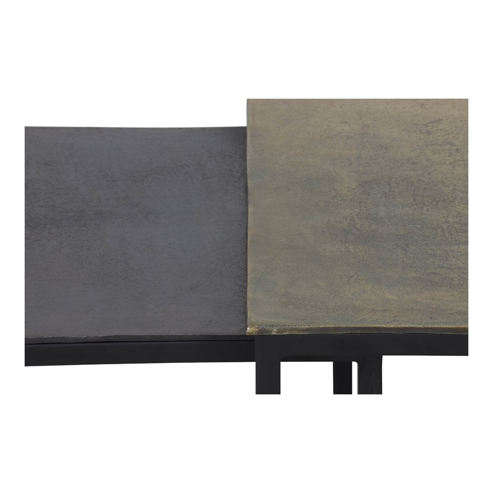 Trio of Kumalu Antique Bronze Rectangular Side Tables - Max 140x60x45cm