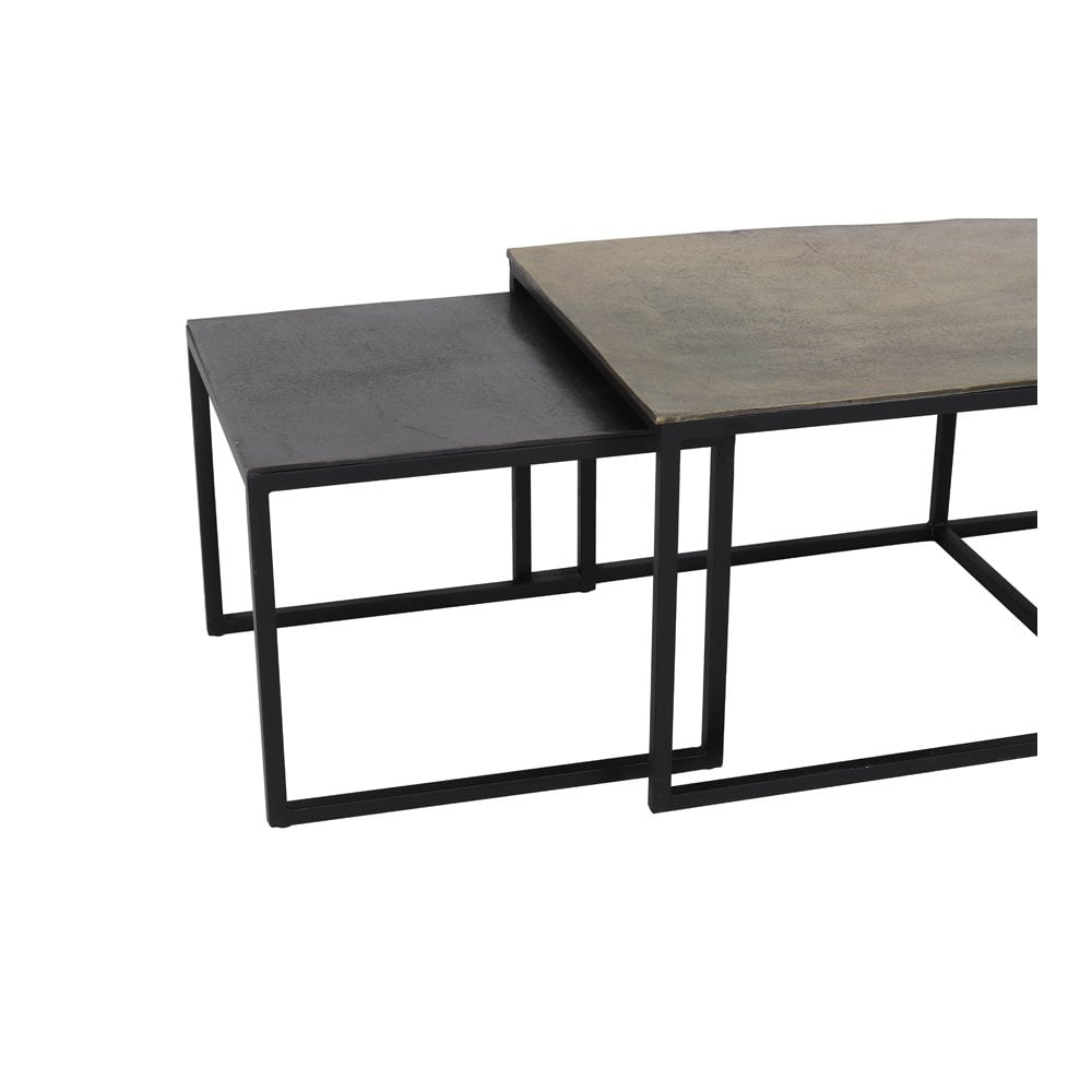 Trio of Kumalu Antique Bronze Rectangular Side Tables - Max 140x60x45cm