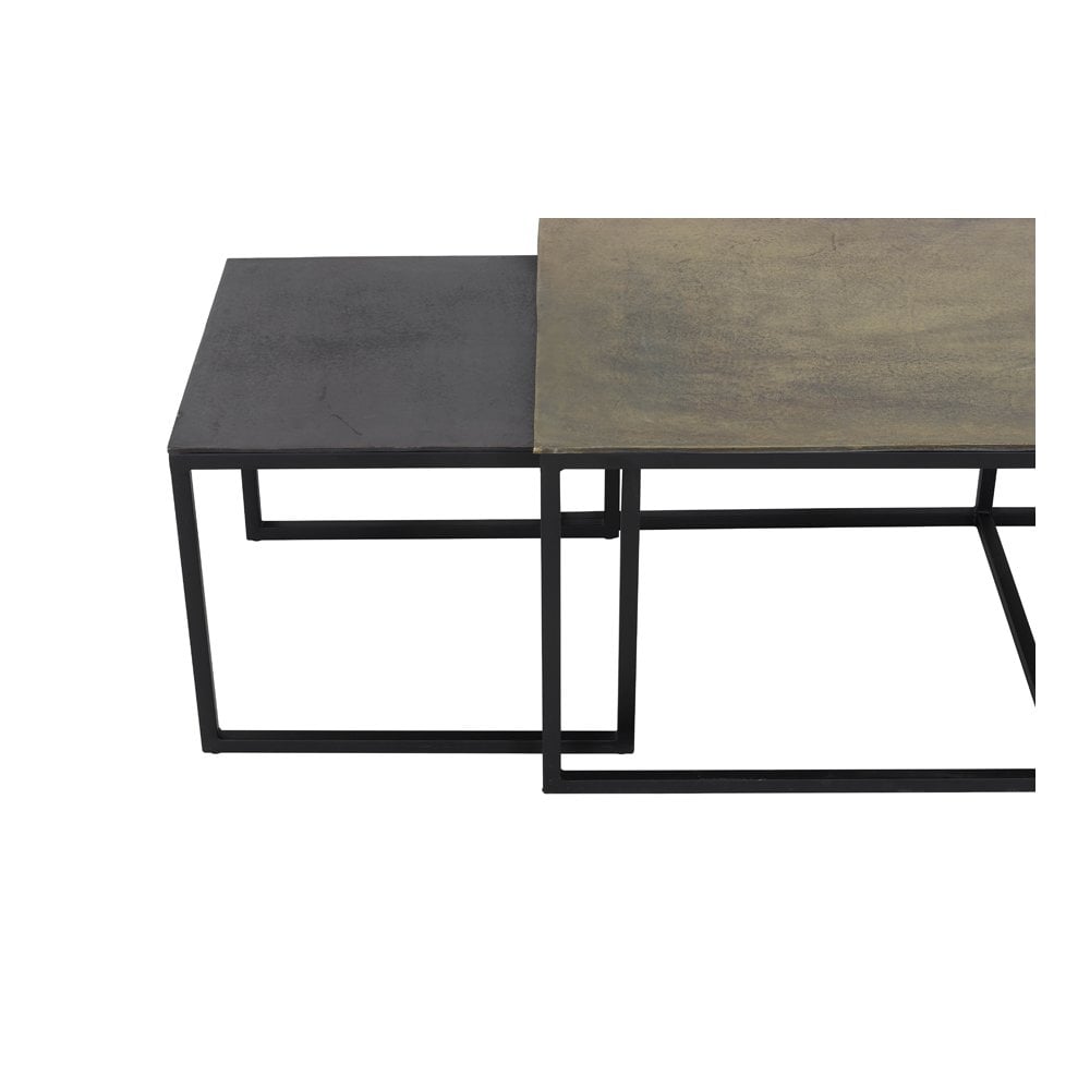 Trio of Kumalu Antique Bronze Rectangular Side Tables - Max 140x60x45cm