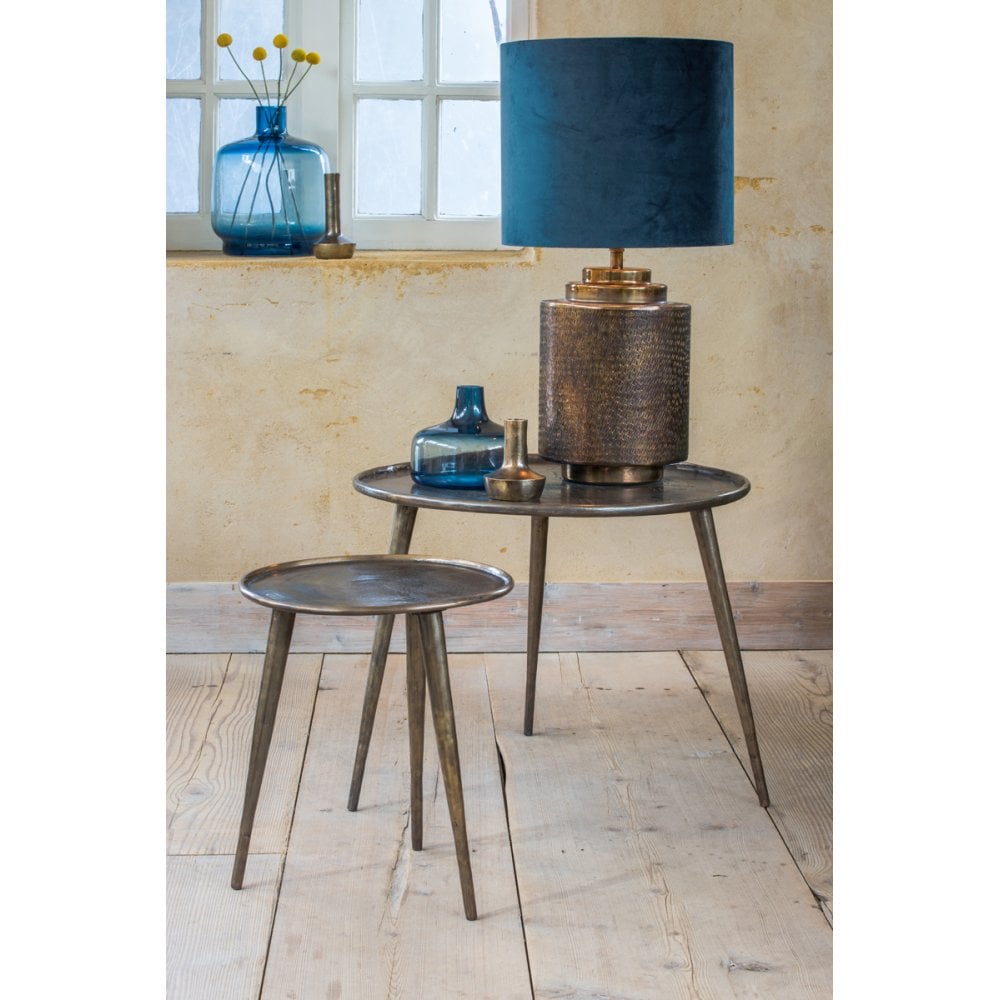 Antique Bronze Round Side Table 36x49cm Kach Collection
