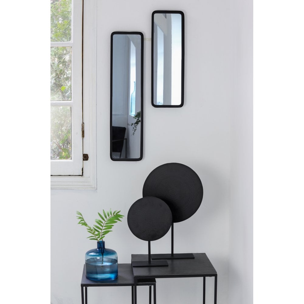 Elegant Black Metal Spiral Ornament on Base - 35x56cm