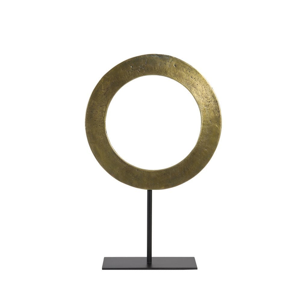 Elegant Waiwo Ornament with Metal Base - 35x56cm, Brass Finish
