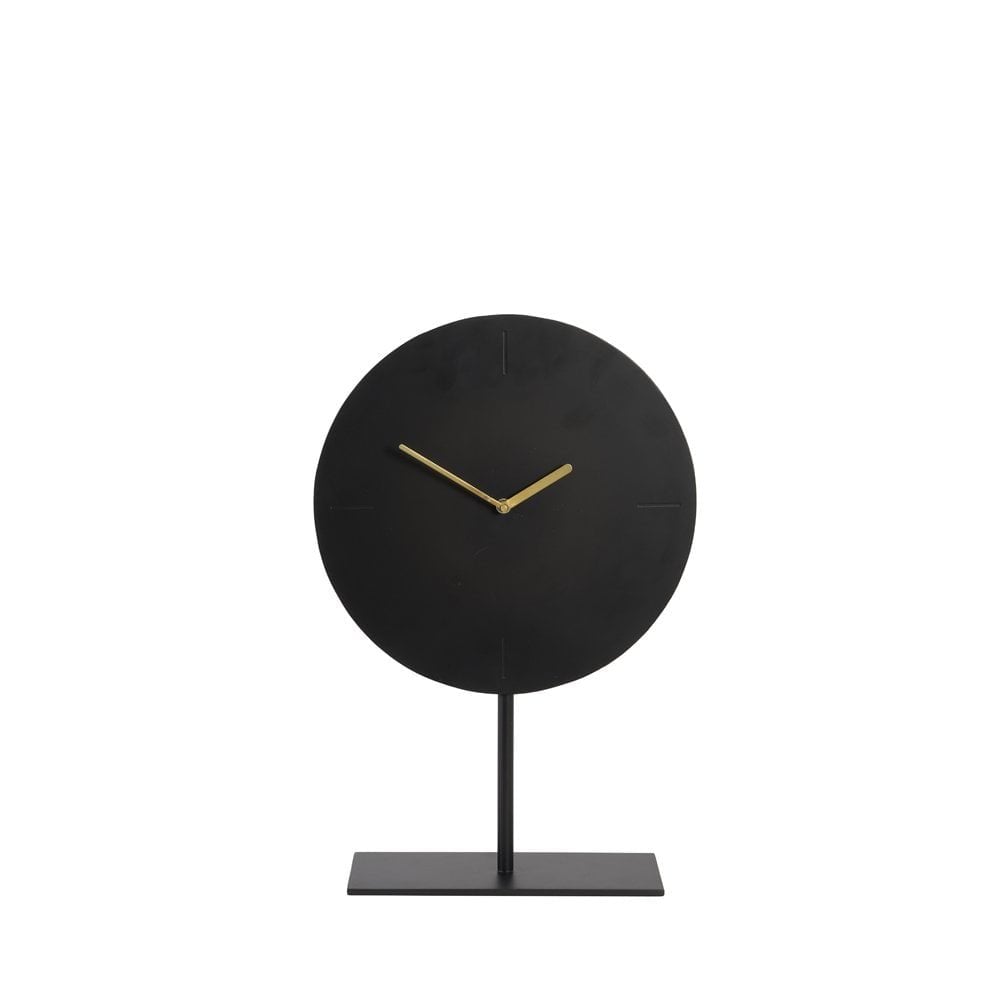 Elegant Black Waiwo Round Clock on Stand, 30x45cm